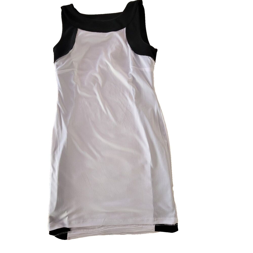 Calvin Klein Women's Black & White Sheath Dress Size 8 Wedding Sophisticated - Picture 3 of 5